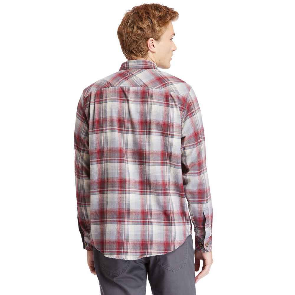 Camisa Timberland Argentina Hombre - Pro® Woodfort Midweight Flannel Work - Burdeos - EHDNZV-714